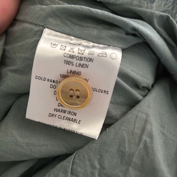 We Are Kindred Isobel Linen Gathered Sweetheart Midi Dress SZ 4 Floral Feminine - Picture 10 of 11